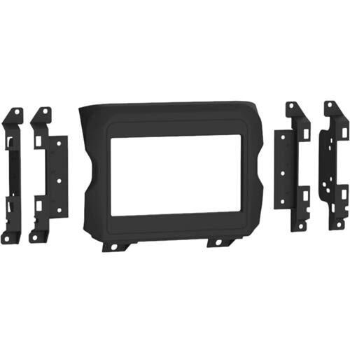 Left. Metra - Dash Kit for Select 2018-2023 Jeep Wrangler Gladiator Wrangler JL DIN DDIN - Matte Black.