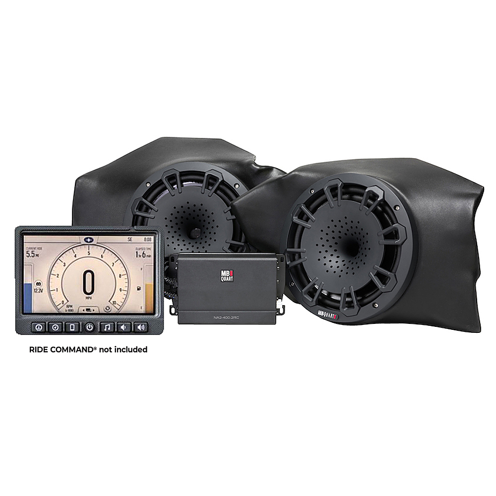 MB Quart - 8" 2-Way Front Speakers (Pair) with 400W Amplifier and Source Unit - Black