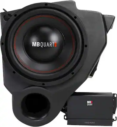 Front. MB Quart - Polaris RZR (2014-current) 400W Stage 2 Subwoofer System - Black.