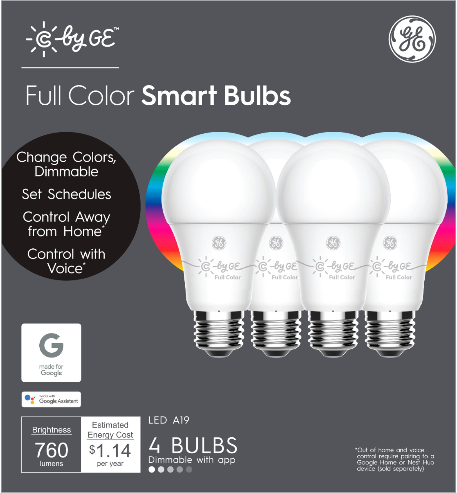 Best Buy C By Ge A19 Bluetooth Smart Led Light Bulb 4 Pack