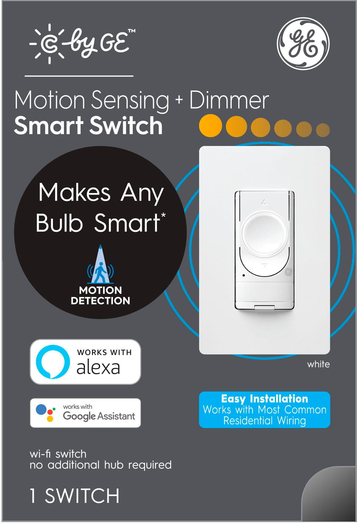 GE CYNC Smart Switch, No Neutral Wire Required, On-Off Button Style with  Bluetooth and 2.4 GHz Wifi (Packaging May Vary) White 93120080 - Best Buy