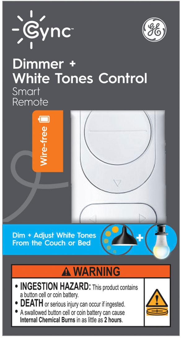 GE Cync Smart Cync Wire-Free Dimmer + White Tones Control White Smart Remote  Control in the Lamp & Light Controls department at