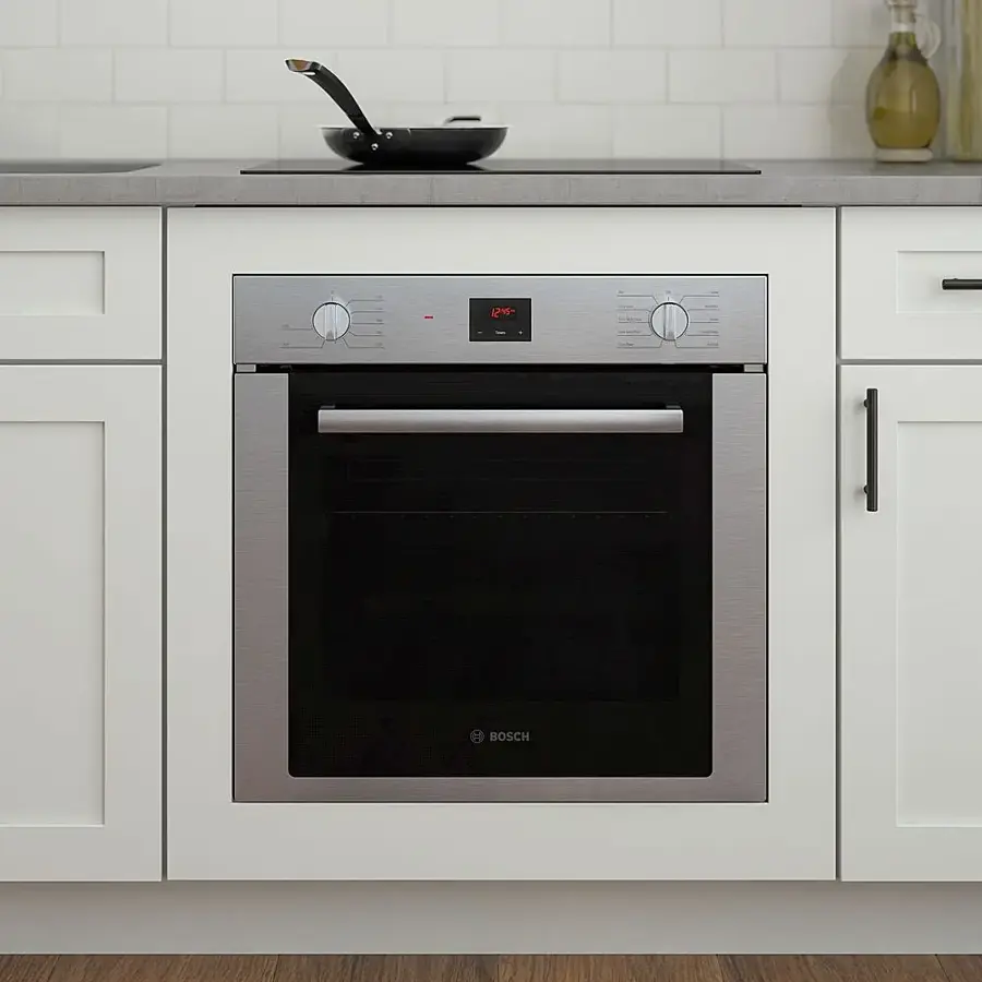 Alt View 14. Bosch - 500 Series 24" Built-In Single Electric Convection Wall Oven - Stainless steel.