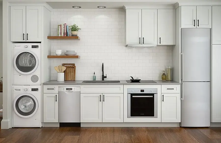 Alt View 19. Bosch - 500 Series 24" Built-In Single Electric Convection Wall Oven - Stainless steel.