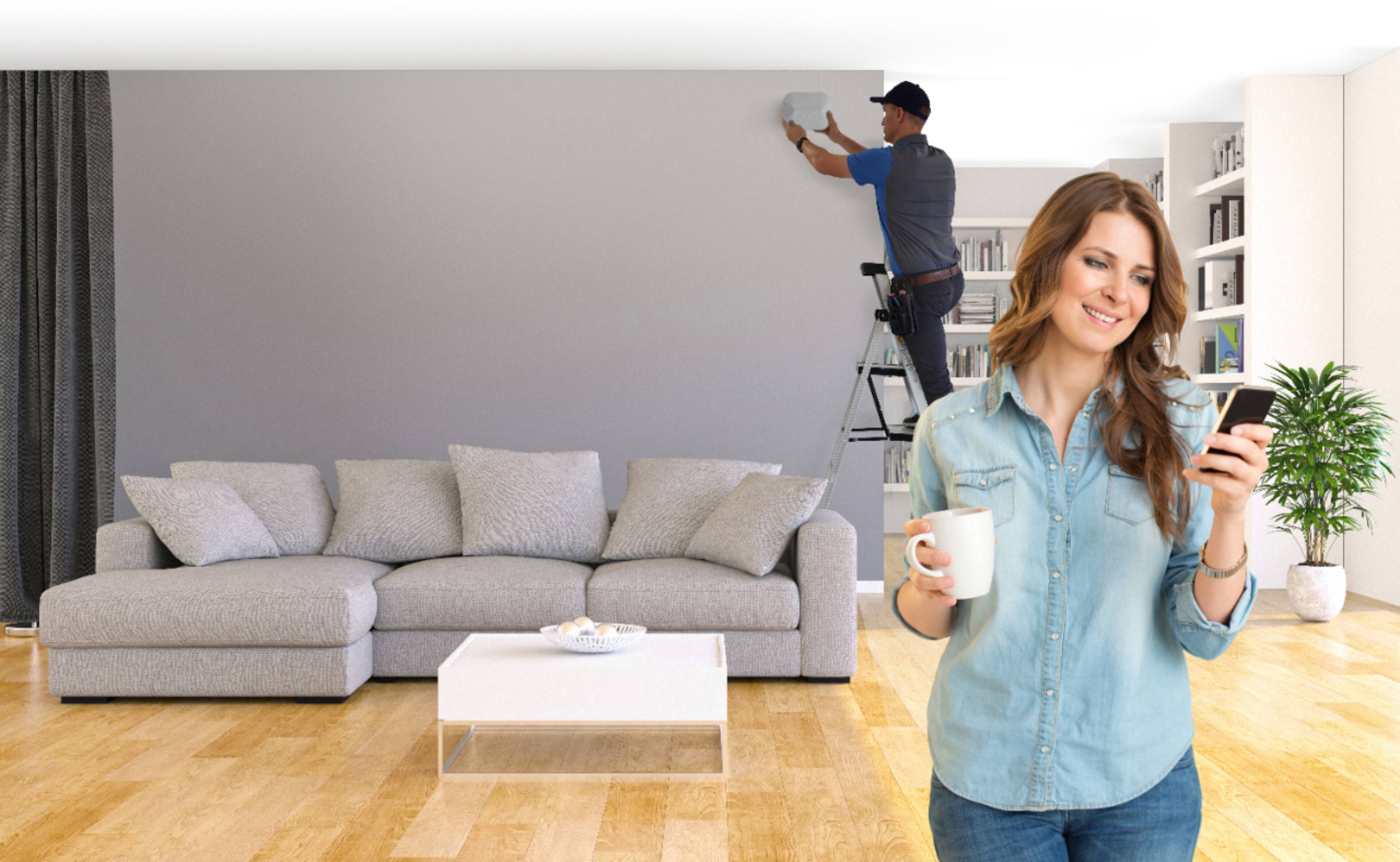 Alt View 13. weBoost - Installed Home Complete Cell Signal Booster Kit with Professional Installation, Boosts 4G LTE & 5G for all US Carriers - Black.