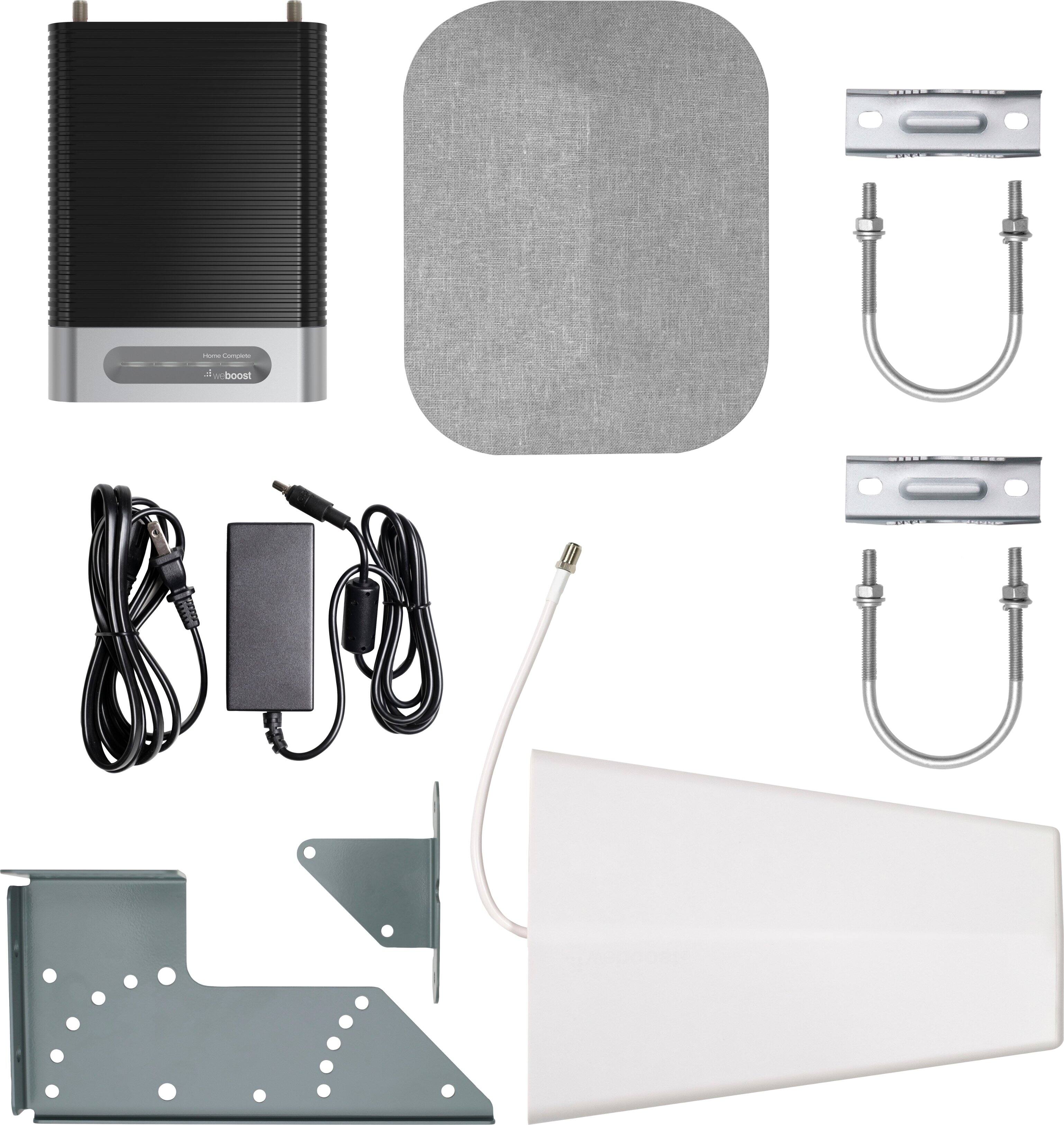 Left. weBoost - Installed Home Complete Cell Signal Booster Kit with Professional Installation, Boosts 4G LTE & 5G for all US Carriers - Black.