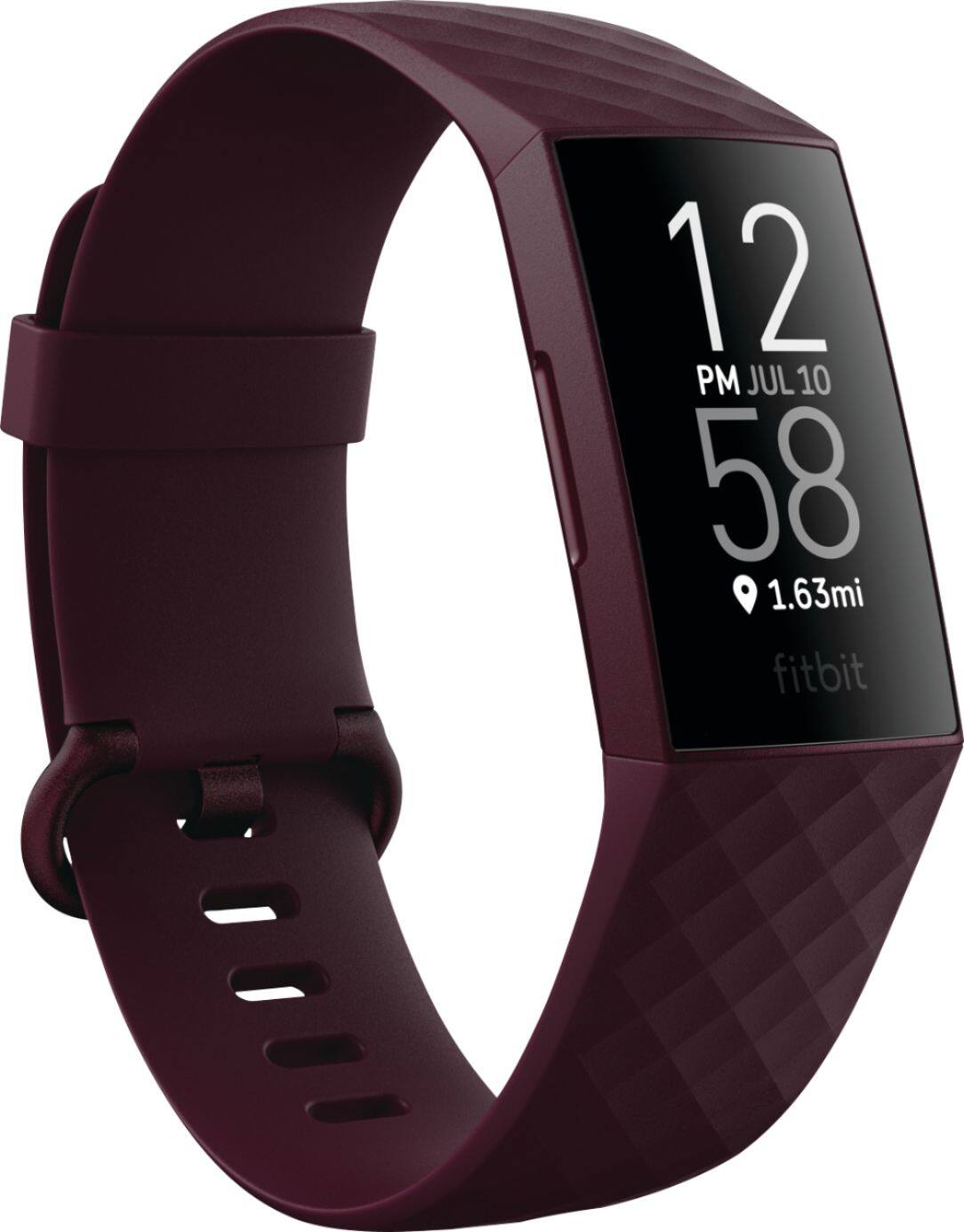 Fitbit Charge 4 Fitness Activity Tracker – Heart Rate Monitor, Black Silicone Band, S&L
