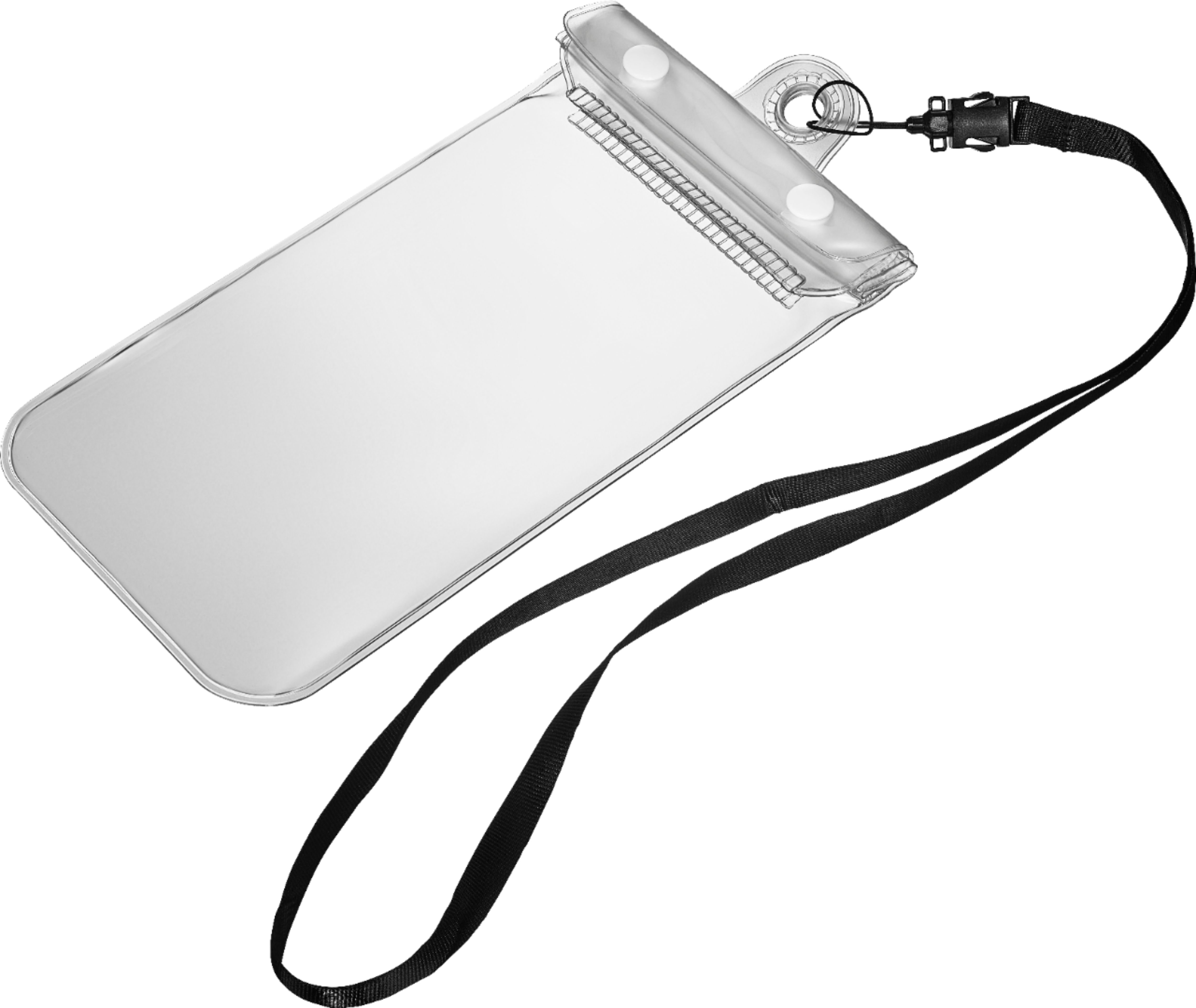Left View: Insignia™ - Protective Water-resistant Dry Bag Carrying Case for Most Cell Phones - Clear