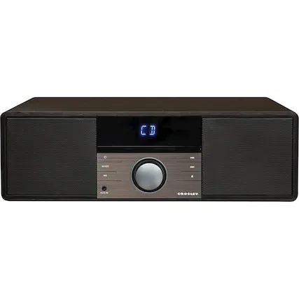 Front. Crosley - Radio CD Player - Black.