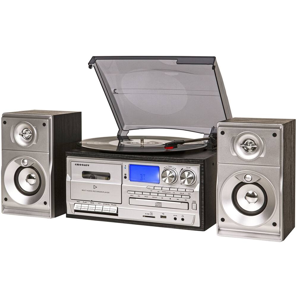 Alt View 11. Crosley - Eclipse  Entertainment Center - Silver/Black.