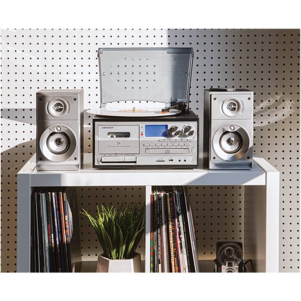 Alt View 14. Crosley - Eclipse  Entertainment Center - Silver/Black.