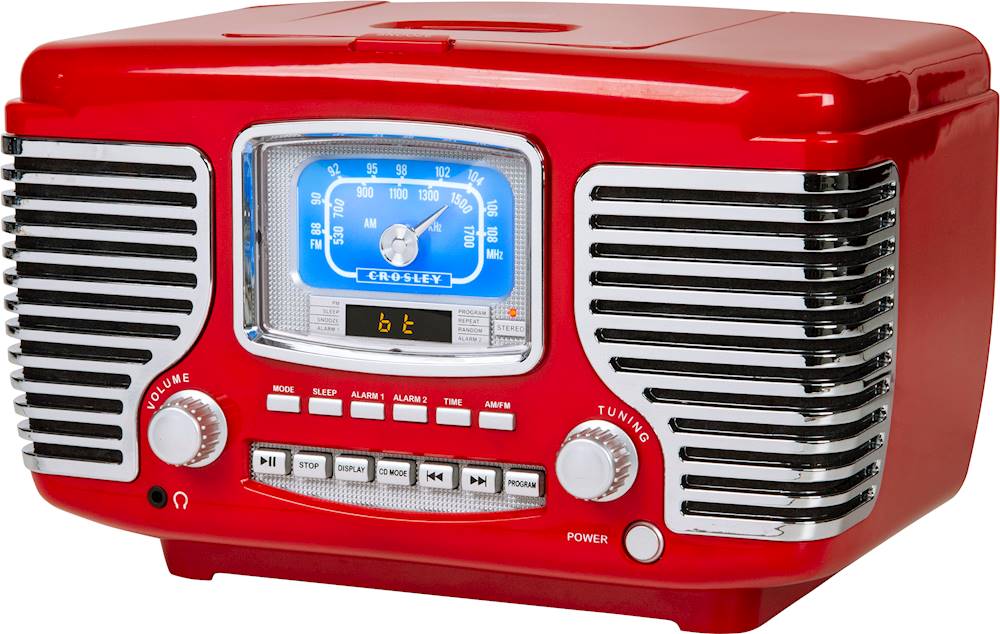 Left View: Crosley - Corsair Radio CD Player - Red