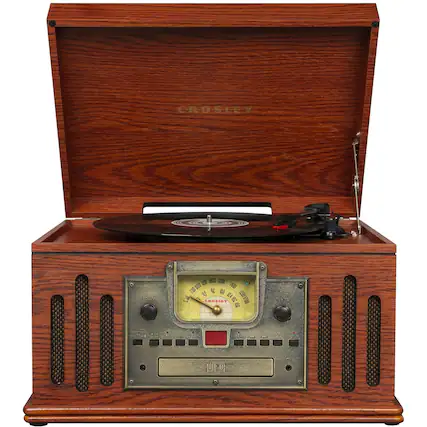 Front. Crosley - Musician Audio System - Brown.
