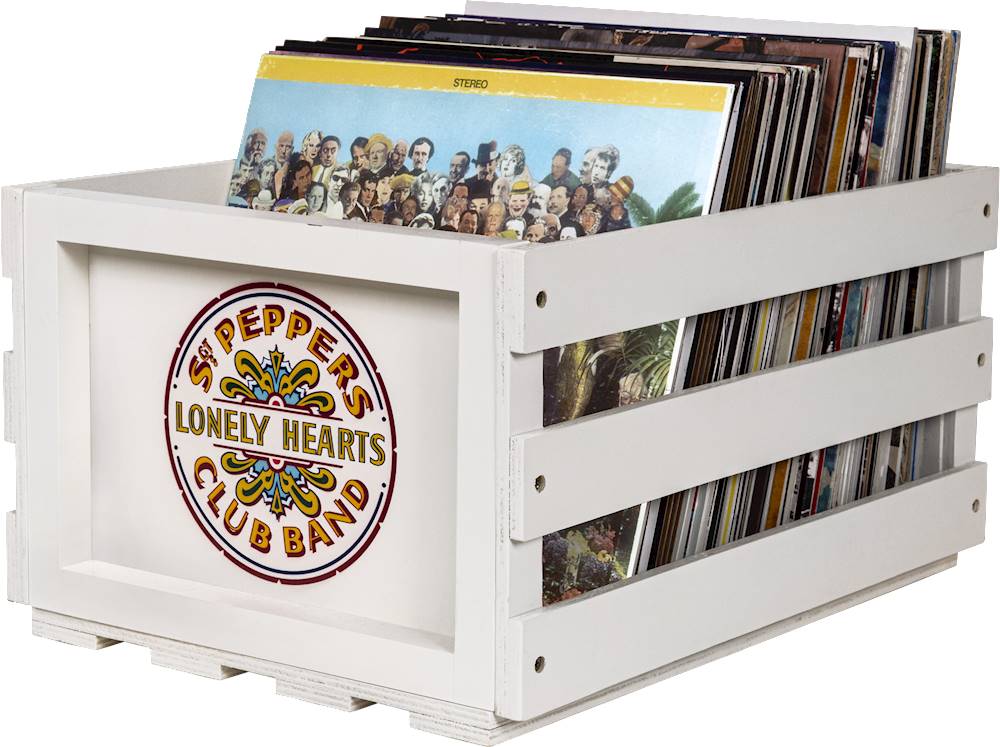 Left View: Crosley - Record Storage Crate - Sgt. Pepper
