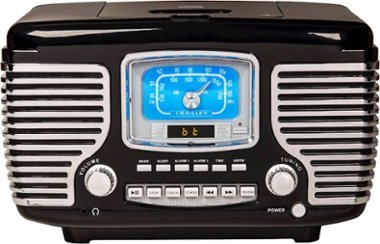 Crosley - Corsair Radio CD Player - Black - Front_Zoom