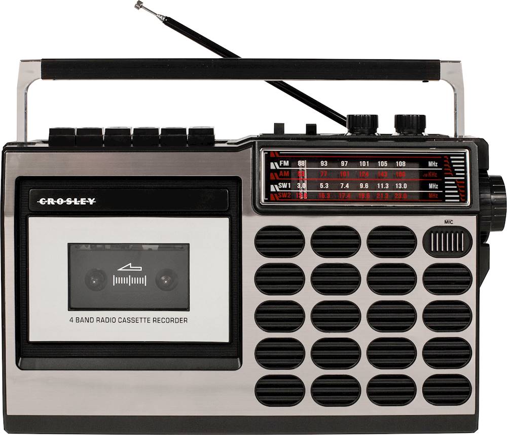 Best Buy: Crosley Cassette Player with AM/FM Radio Silver CT100B-SI