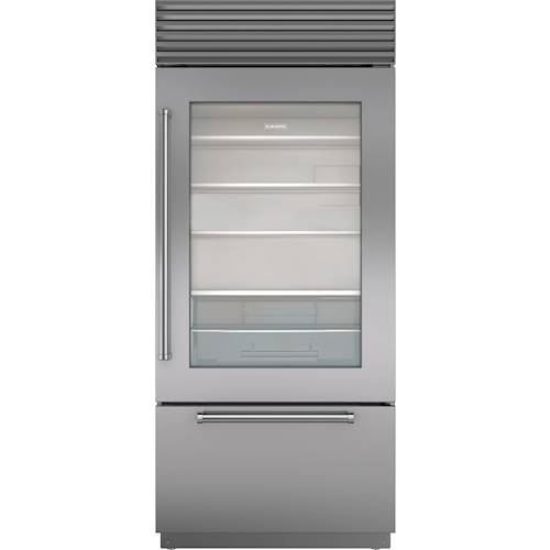 Sub-Zero - Classic 17.3 Cu. Ft. Bottom-Freezer Built-In Refrigerator with Glass Door - Custom Panel Ready