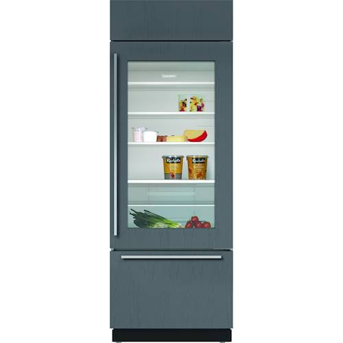 Sub-Zero - Classic 17.3 Cu. Ft. Bottom-Freezer Built-In Refrigerator with Glass Door - Custom Panel Ready