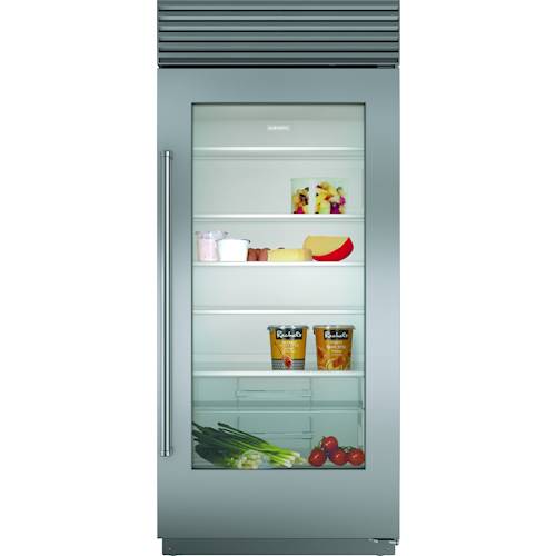 Sub-Zero - Classic 23.3 Cu. Ft. Built-In Refrigerator with Glass Door - Stainless steel
