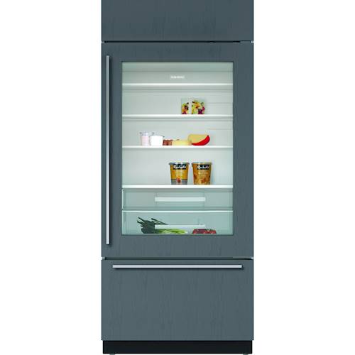 Sub-Zero - Classic 21.6 Cu. Ft. Bottom-Freezer Built-In Refrigerator with Glass Door - Custom Panel Ready