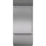 Sub-Zero - Classic 21.7 Cu. Ft. Bottom-Freezer Built-In Refrigerator with Internal Dispenser - Stainless steel - Front_Standard