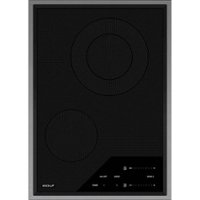 Wolf - Transitional 15" Built-In Electric Cooktop with 2 Burners and Control Lock - Front_Zoom