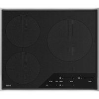 Wolf - Transitional 24" Built-In Electric Induction Cooktop with 3 Burners and Control Lock - Black - Front_Zoom