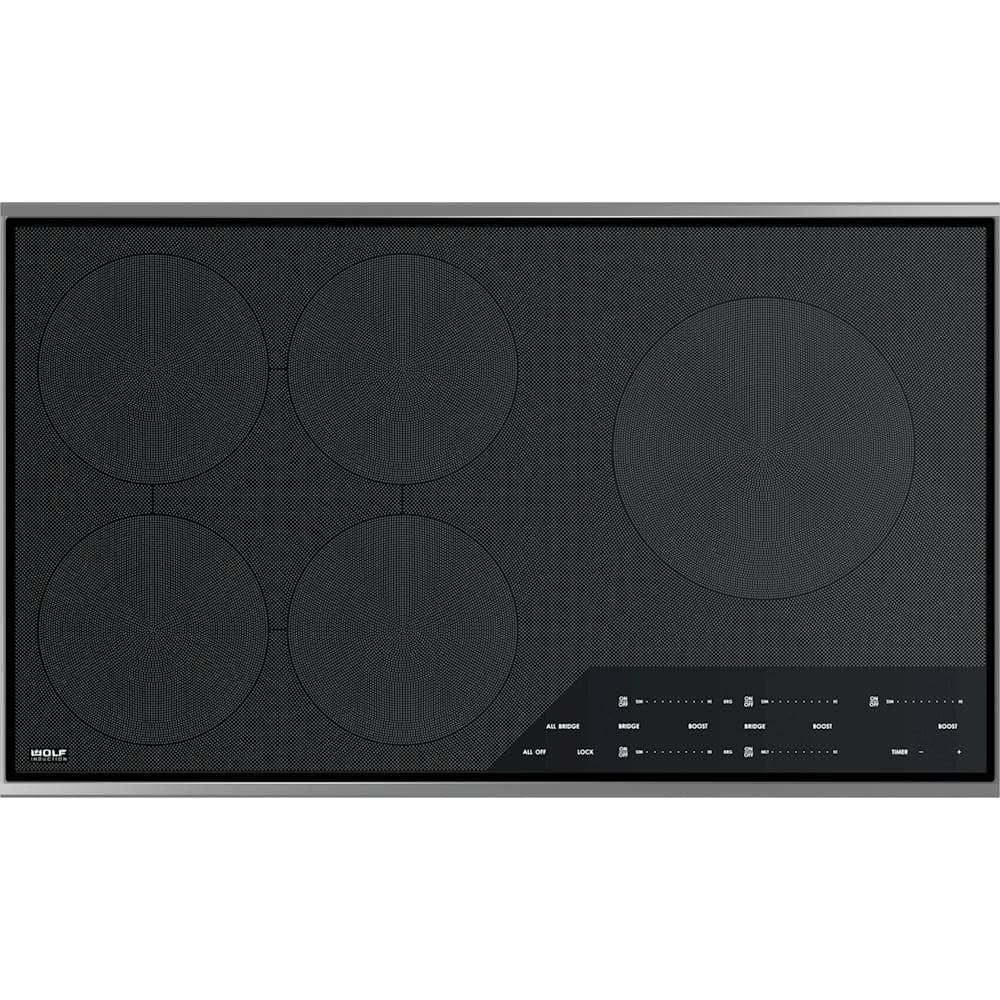 Front. Wolf - Transitional 36" Built-In Electric Induction Cooktop with 5 Burners and Control Lock.