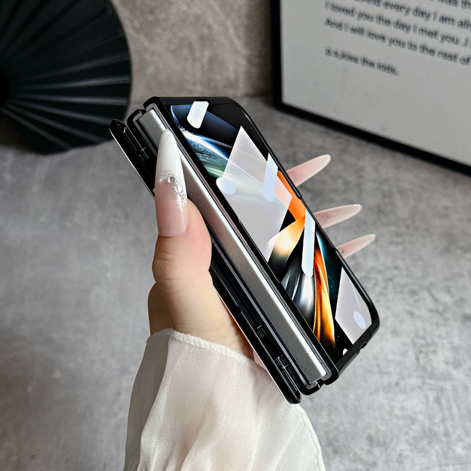 Alt View 1. Dteck - Magnetic Leather Texture Phone Case for Apple iPhone Duo with Glass Screen Protector, Hard PC Protective Cover - Brown.