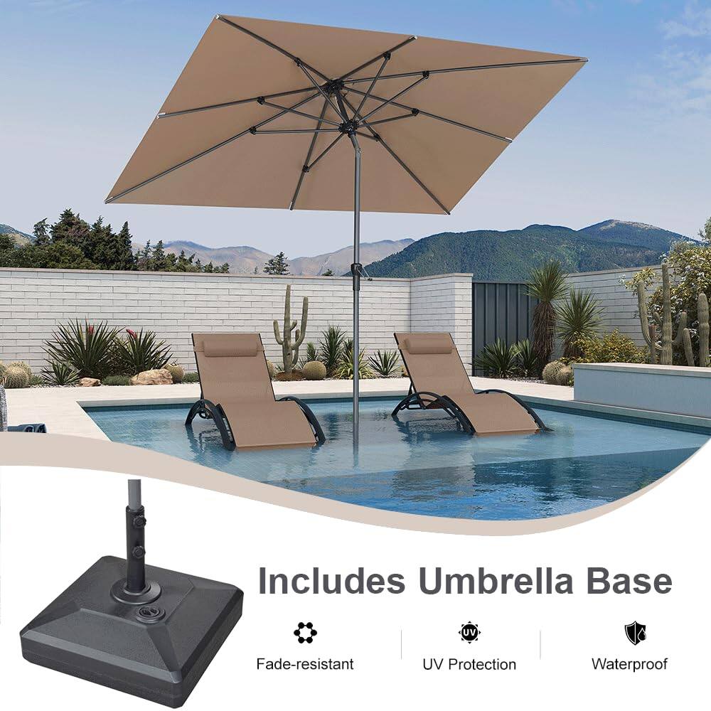 Includes Umbrella Base  
UV Fade-resistant  
UV Protection  
Waterproof