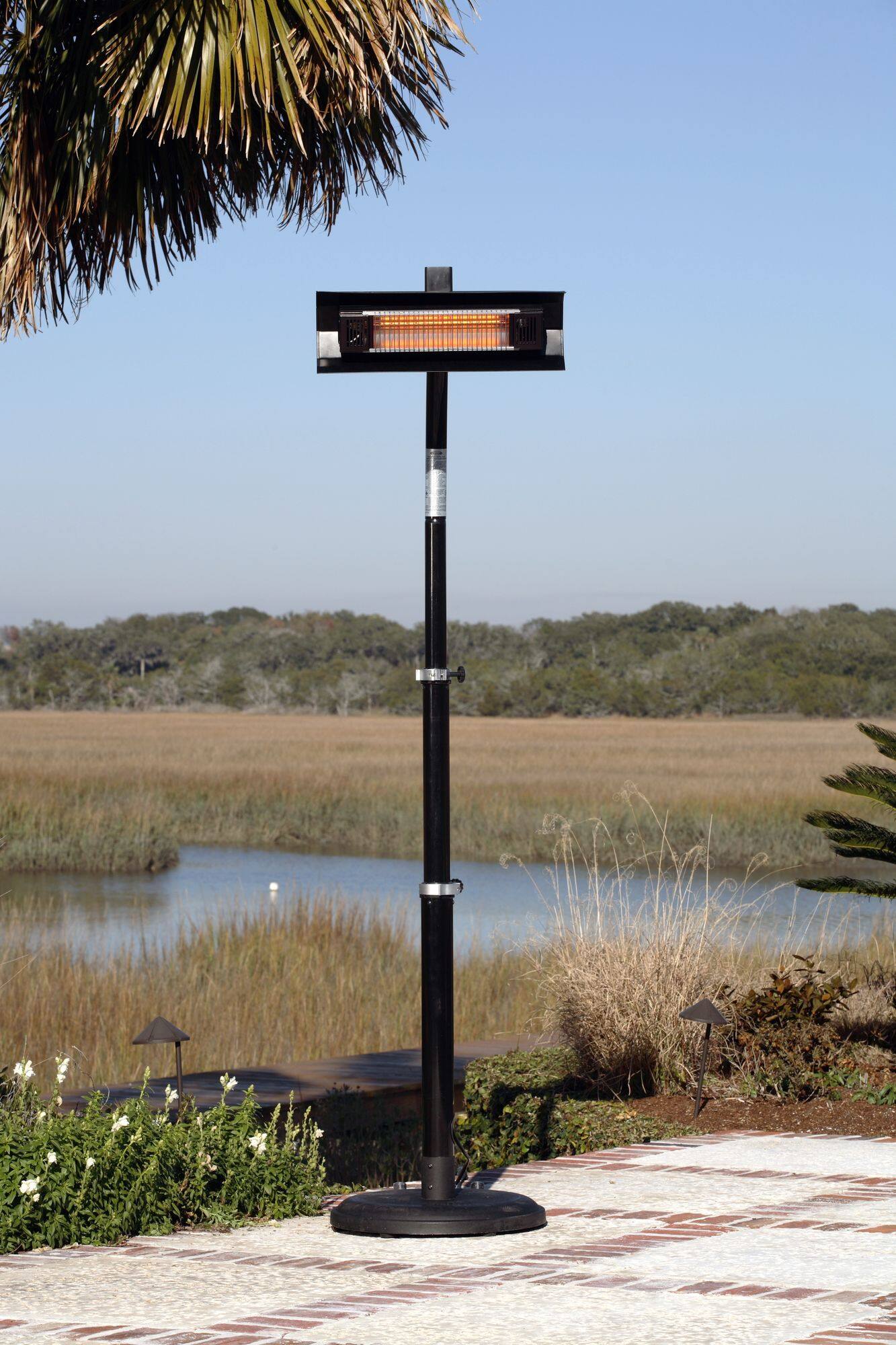 Alt View 12. Fire Sense - Fire Sense Telescoping Offset Pole Mounted Infrared Patio Heater With Wheels 1500 Watt Indoor Outdoor Powder Coated - Black.
