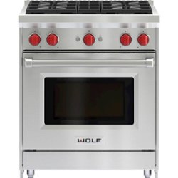 Wolf - 2.5 Cu. Ft. Freestanding Gas Convection Range - Stainless steel - Front_Zoom