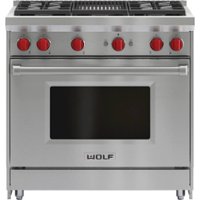 Wolf - 3.7 Cu. Ft. Freestanding Gas Convection Range with Infrared Charbroiler - Front_Zoom