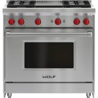 Wolf - 3.7 Cu. Ft. Freestanding Gas Convection Range with Infrared Griddle - Front_Zoom