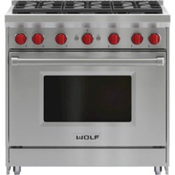 Wolf - 3.7 Cu. Ft. Freestanding Gas Convection Range - Stainless steel - Front_Zoom