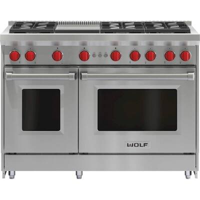 Gr486g Wolf 4.5 Cu. Ft. Freestanding Double Oven Gas Convection Range with ...