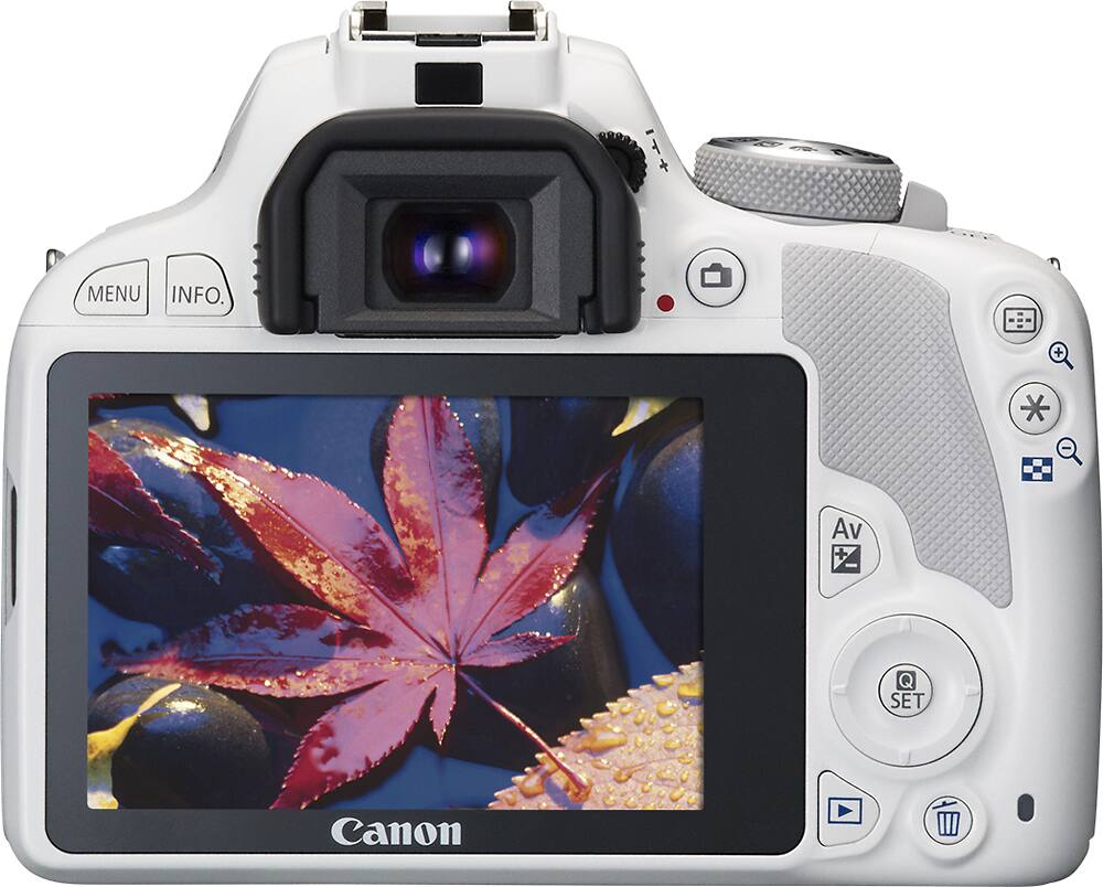 Back. Canon - EOS Rebel SL1 DSLR Camera with EF-S 18-55mm f/3.5-5.6 IS Zoom Lens - White.