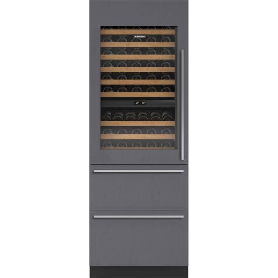 SubZero Designer 86Bottle BuiltIn Dual Zone Wine Cooler with