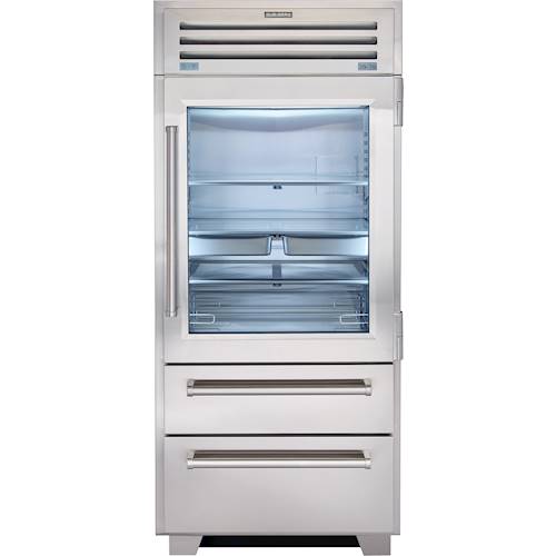 Sub-Zero - PRO 22.7 Cu. Ft. Bottom-Freezer Built-In Refrigerator with Glass Door - Stainless steel