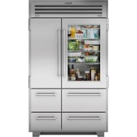 Sub-Zero - PRO 30.4 Cu. Ft. Side-by-Side Built-In Refrigerator with Glass Door - Stainless steel - Front_Zoom