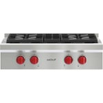 Best Buy: Wolf 36 Built-In Gas Cooktop with 4 Burners and Infrared Griddle  SRT364G-LP