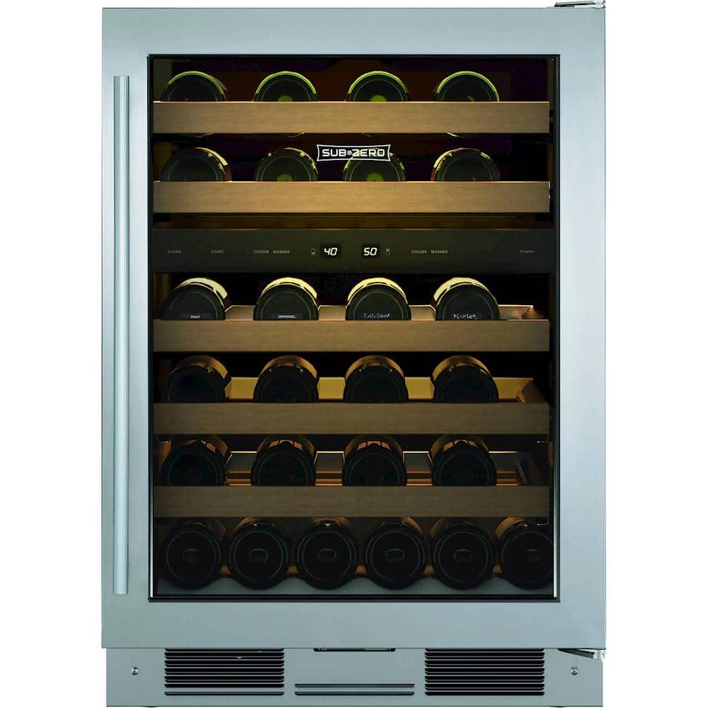 Sub Zero 46 Bottle Built In Dual Zone Wine Cooler Stainless Steel Uw 24 S Th Rh Best Buy