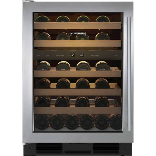 Sub-Zero - 46-Bottle Built-In Dual Zone Wine Cooler - Stainless steel