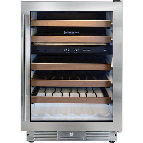 Sub-Zero - 46-Bottle Built-In Dual Zone Wine Cooler - Stainless steel