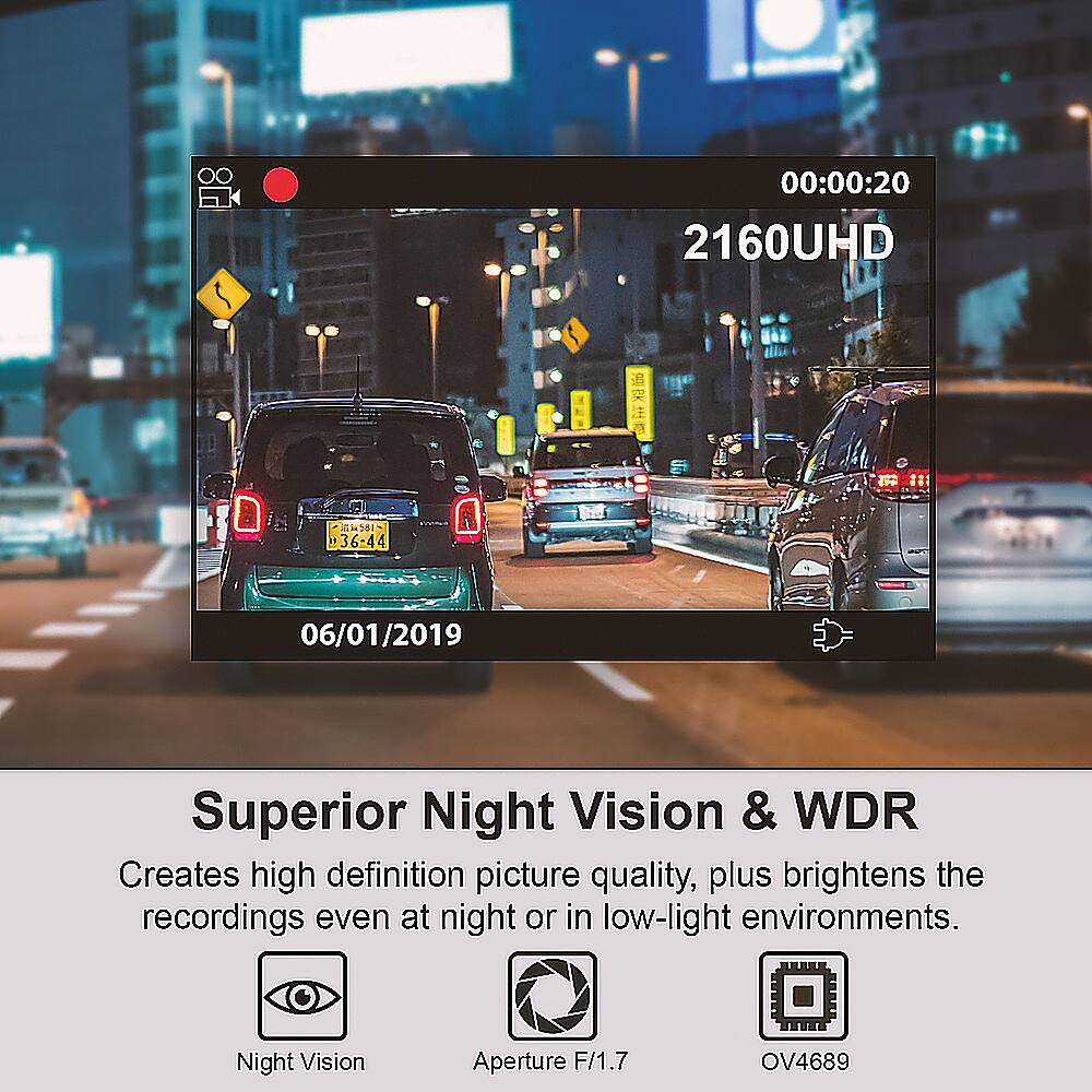 Alt View 19. Rexing - V1-4K UHD Front Wi-Fi Dash Cam - Black.