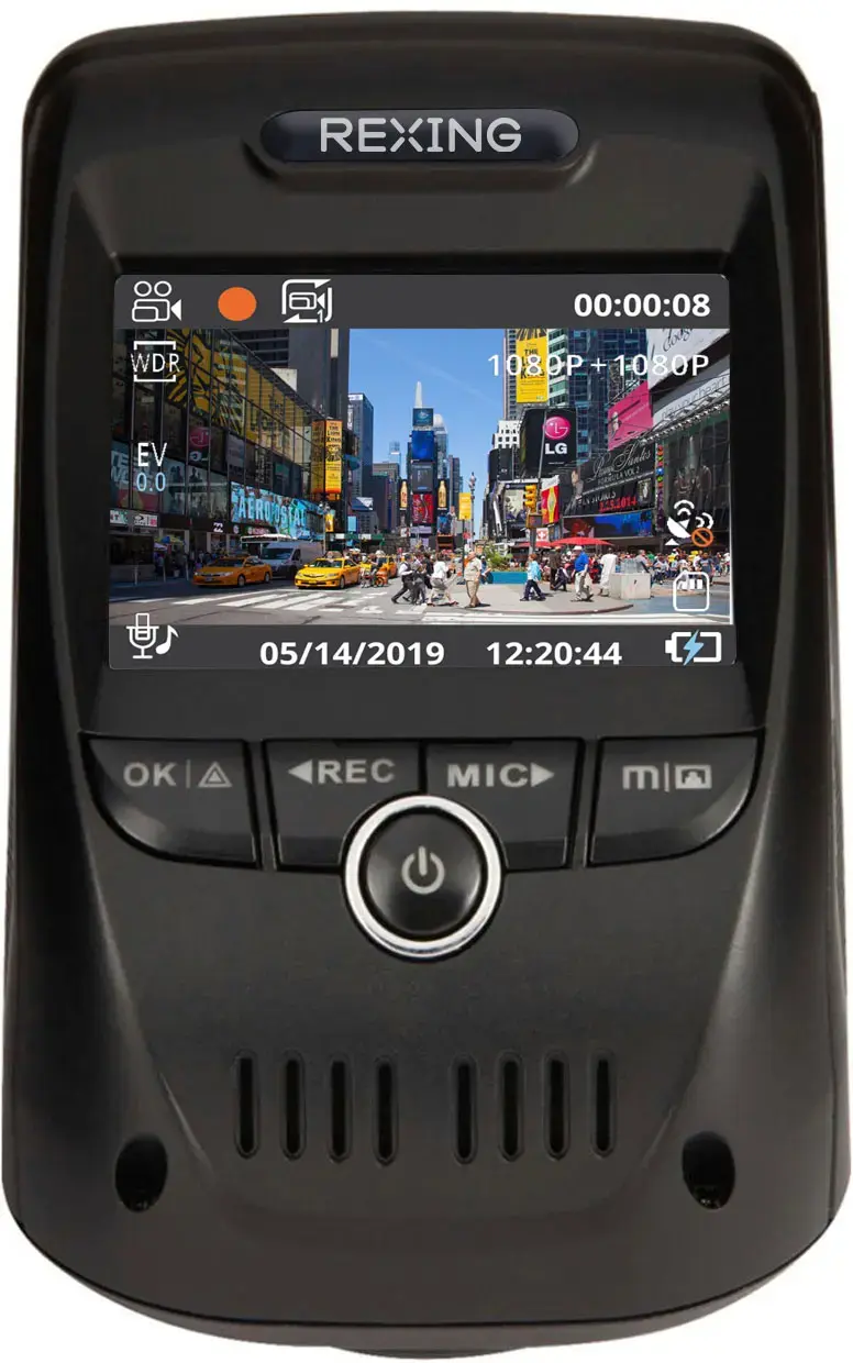 Alt View 21. Rexing - V1P Max Plus Real 4K UHD Dual-Channel Front and Rear Wi-Fi Dash Camera - Black.
