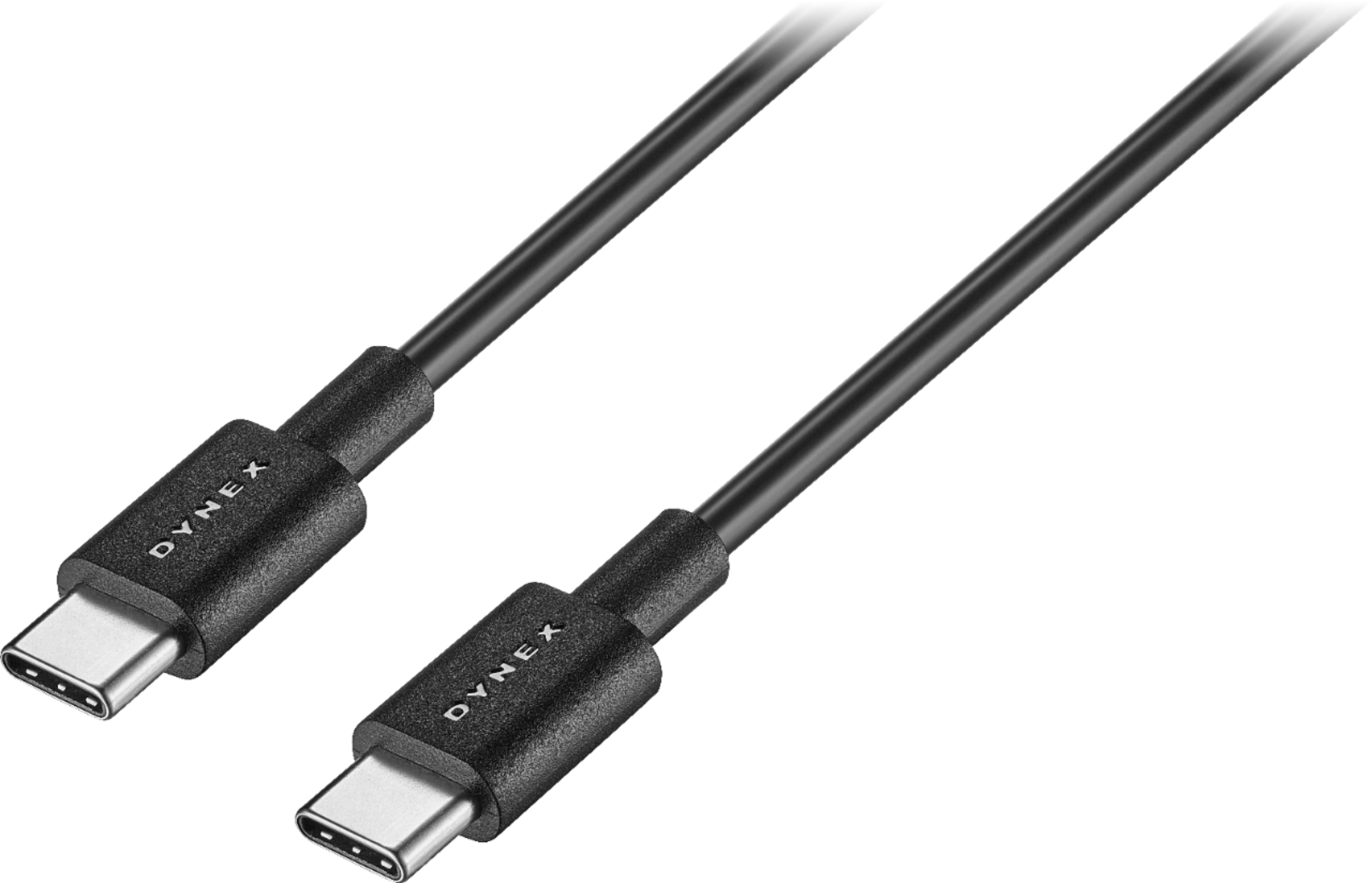 Angle View: Dynex™ - 3' USB-C to USB-A Charge-and-Sync Cable (3-Pack) - Black