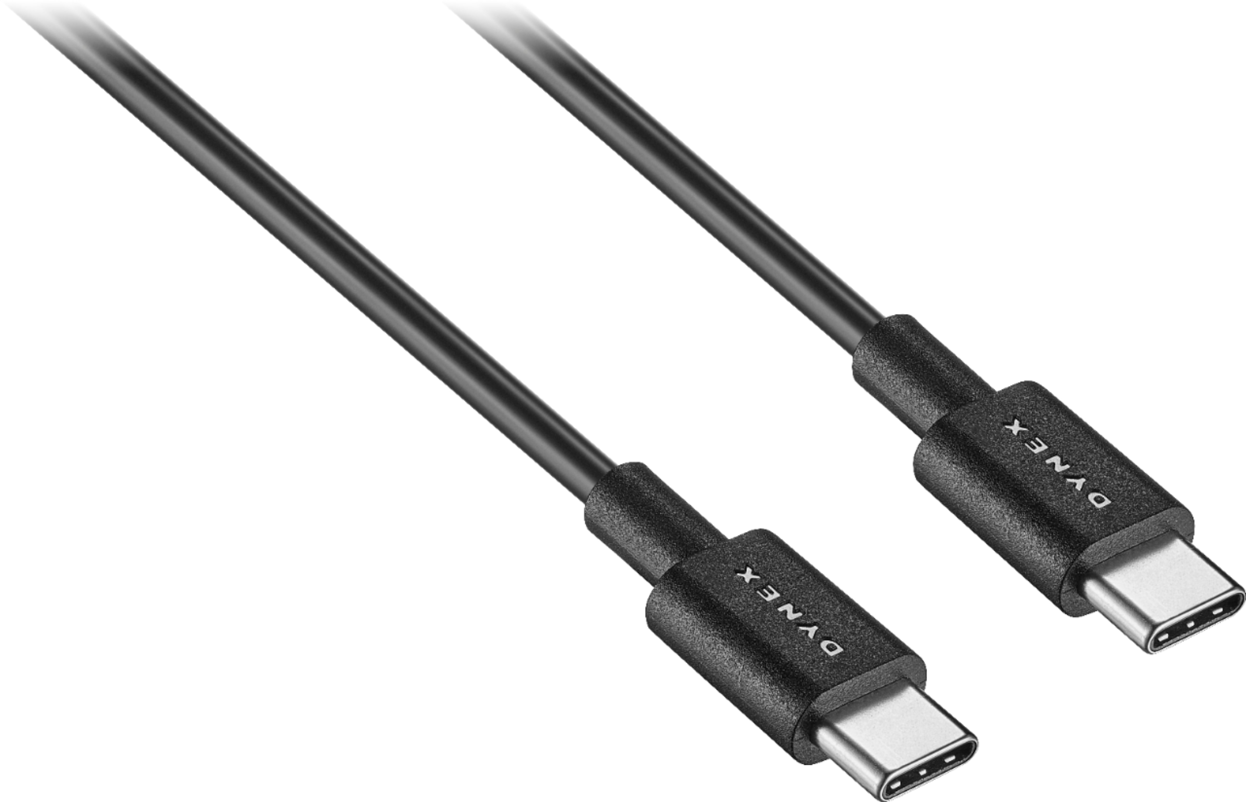 Left View: Dynex™ - 3' USB-C to USB-A Charge-and-Sync Cable (3-Pack) - Black