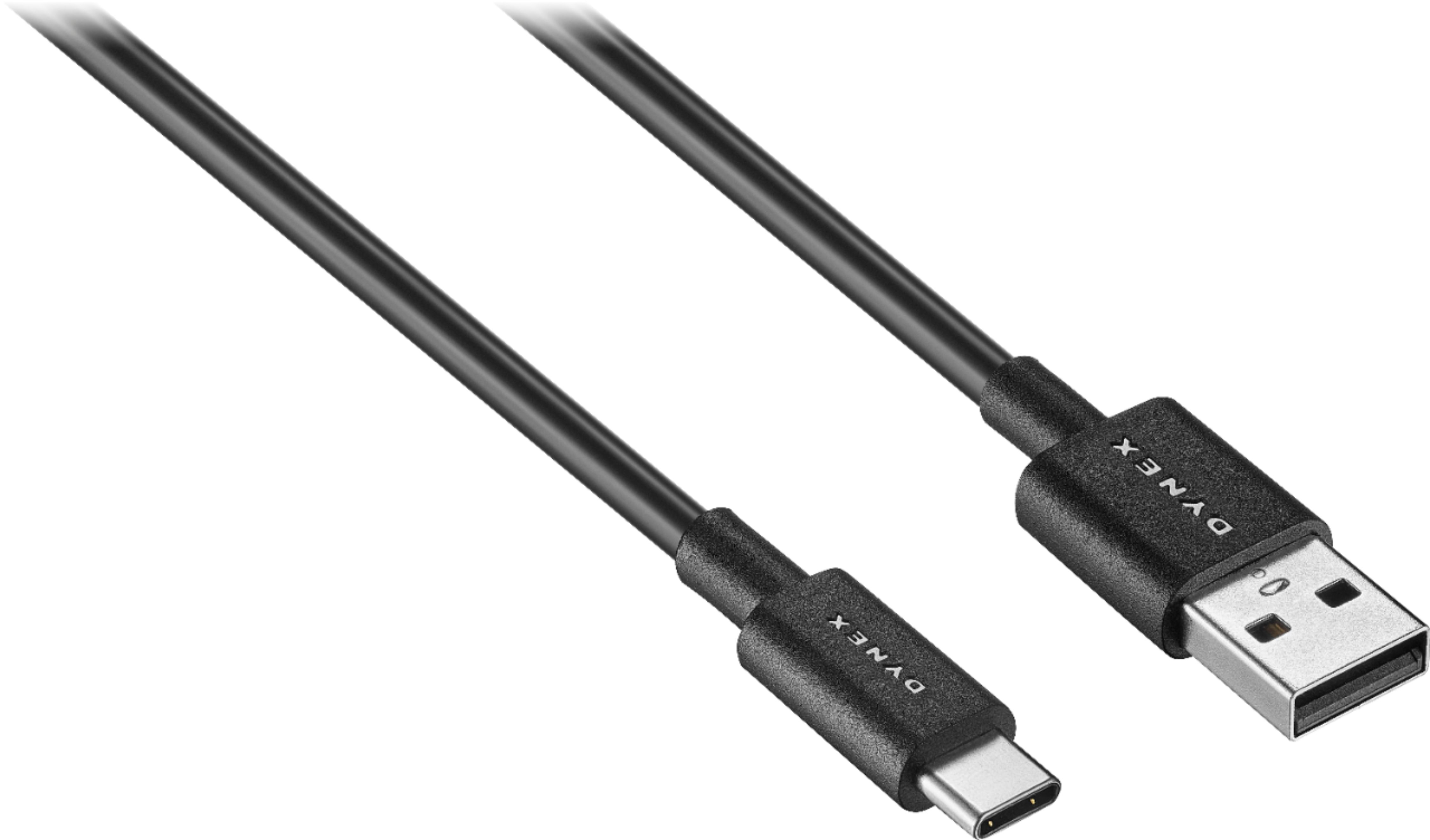 Left View: Dynex™ - 10' USB-C to USB-A Charge-and-Sync Cable - Black