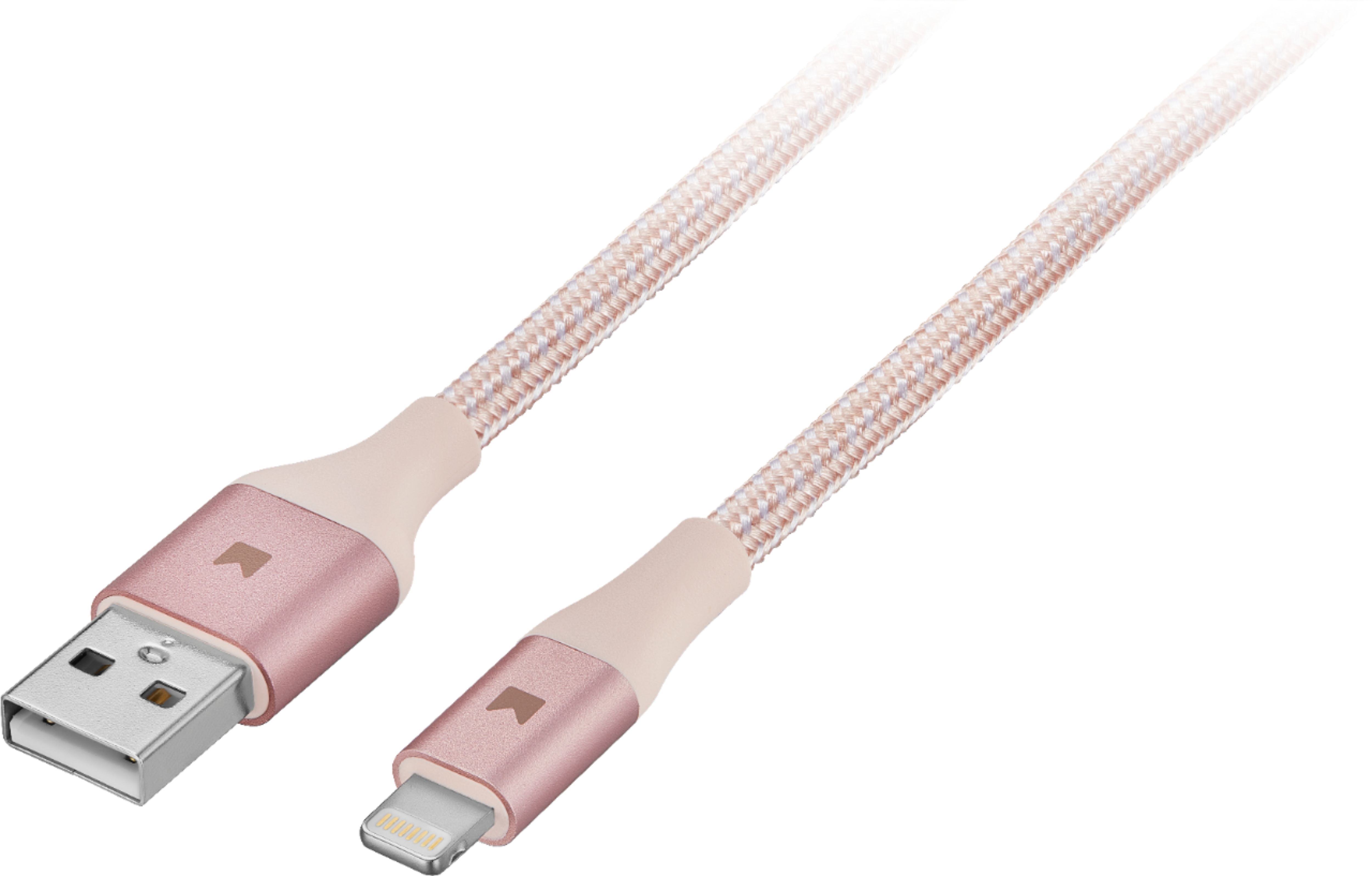Angle View: Modal™ - 10' Lightning-to-USB Charge-and-Sync Cable - Blue/Gray